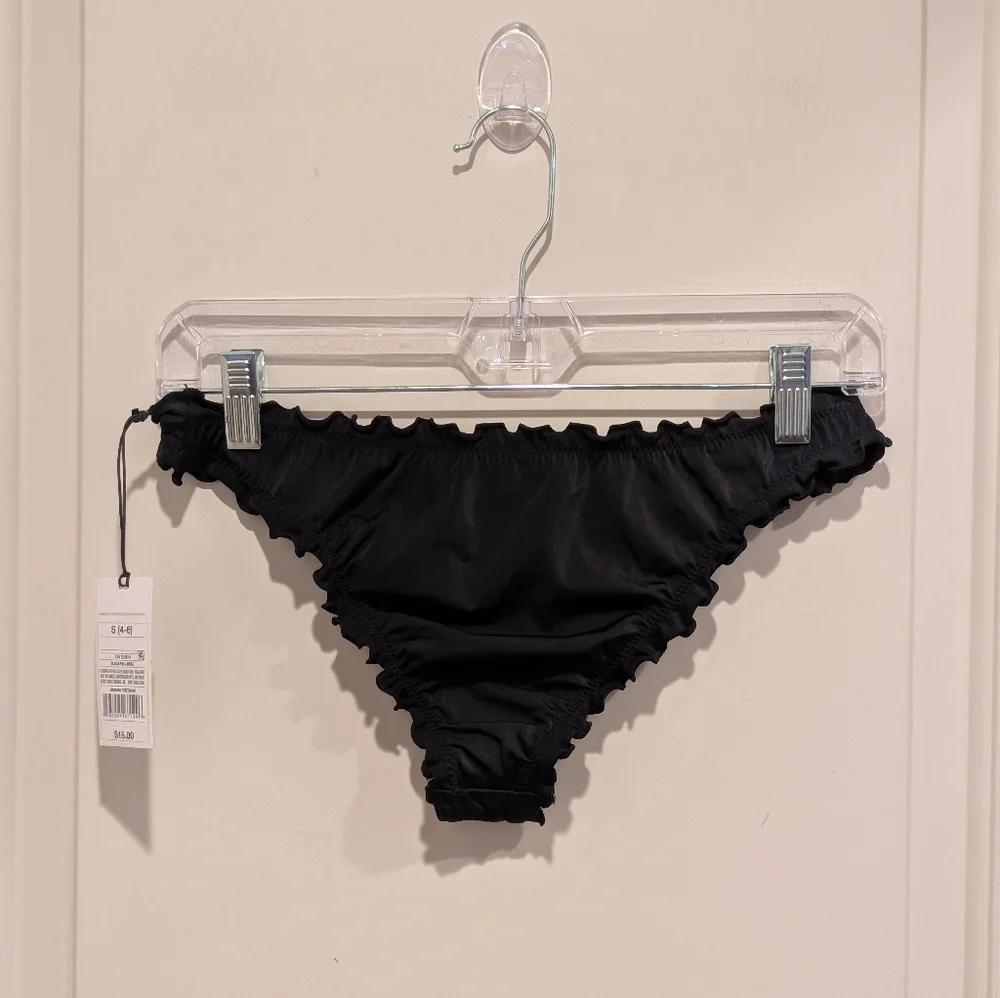 Shade and Shore Black Ruffled Bikini Bottoms Size Small - Picture 4 of 6